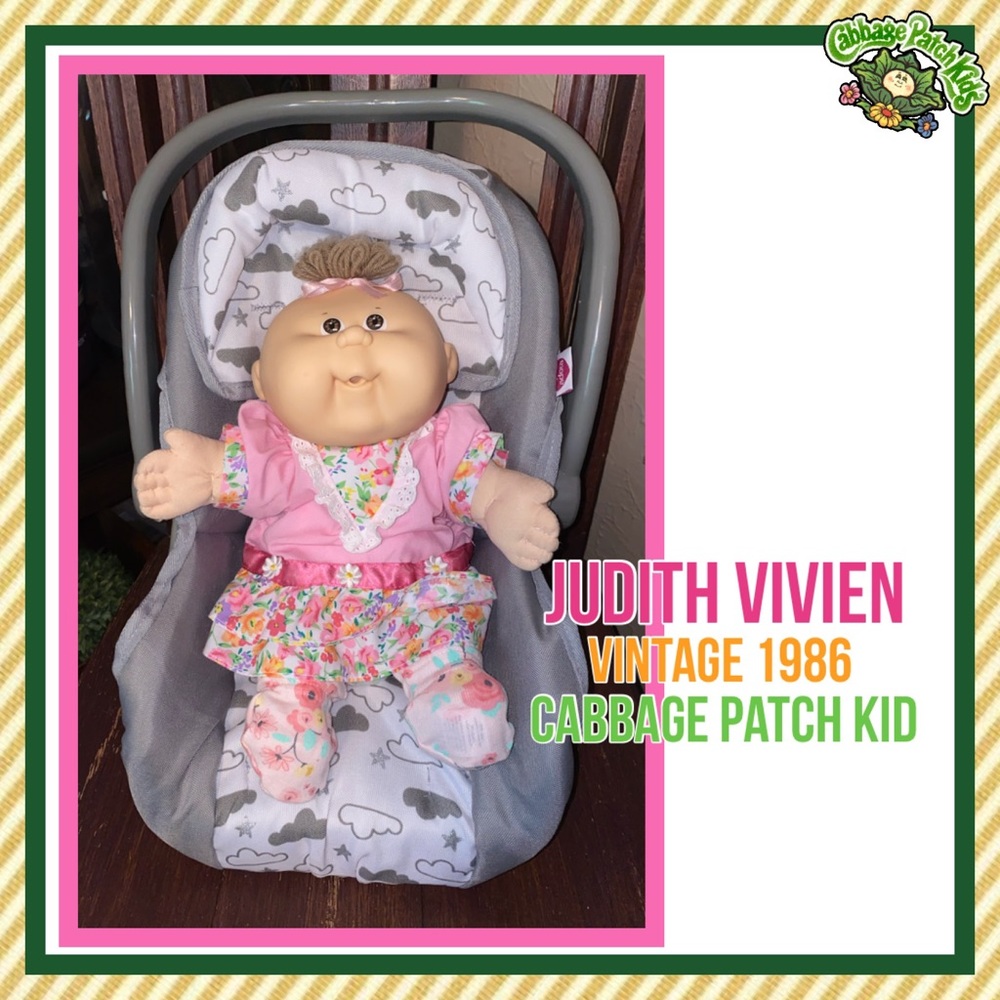“Judith Vivien” Vtg 1986 Cabbage Patch & Carrier
